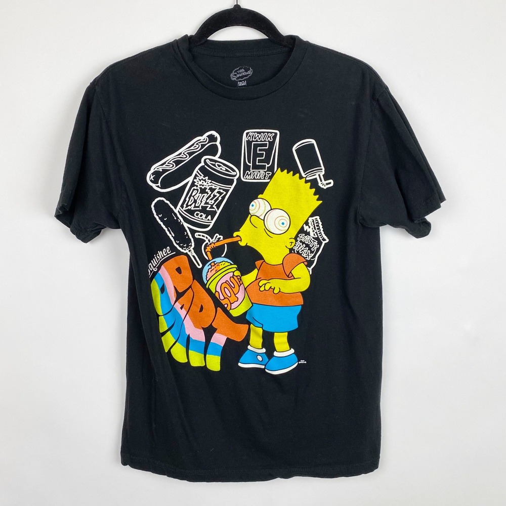 The Simpsons Bart Simpson Kwik E Mart Black Graphic T‎ Shirt Mens Medium M